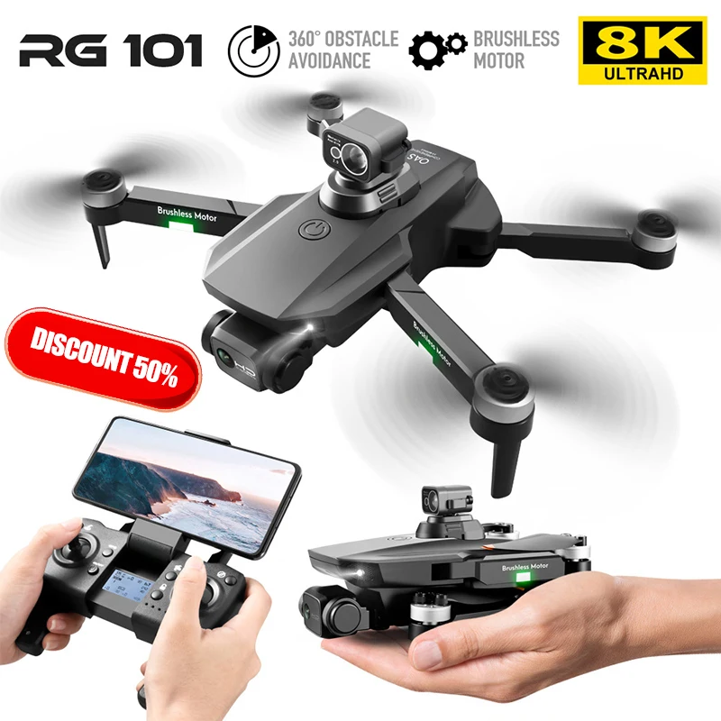 

2022 NEW RG101 MAX GPS Drone FPV 3Km Aerial Photography Brushless Motor Foldable 8K Professional Dual HD Camera Quadcopter Toys