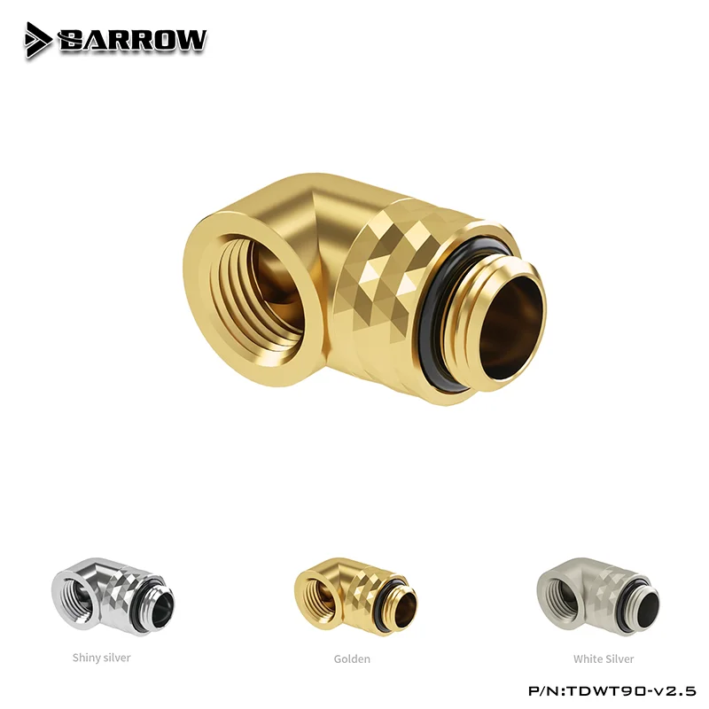 

BARROW G1/4" 90 Angled 360 Rotatable Water Cooling FIttings,DIY Computer Fluid Loop Build Connector, TDWT90-v2.5