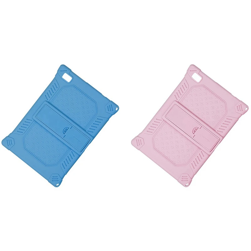 

2X Case Cover For Teclast P20HD 10.1 Inch Tablet PC Stand Protection Silicone Case (Pink&Dark Blue)