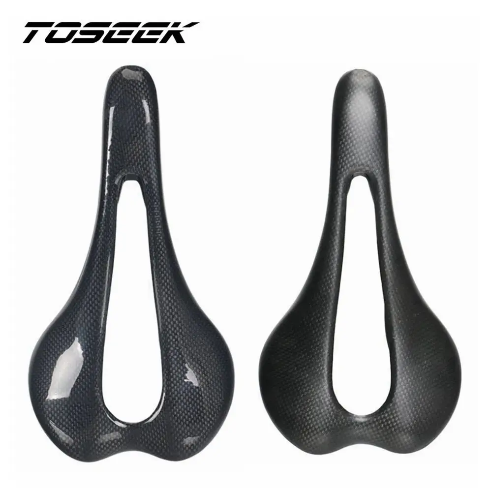 

TOSEEK Carbon Fiber Saddle Bike Road Mountain Bicycle Hollow Cushion Seat Carbon Bow 7*9mm 3K Matte Glossy Black