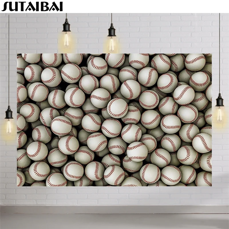 Baseball Theme Vinyl Photography Backdrop Baseball Children Adults Sports Photo Background Studio Props Birthday Party Supplies