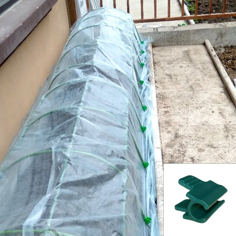 

100 Pieces Greenhouse Clips 8mm/11mm/14mm Frame Shading Net Rod Film Buckle Garden Plastic Clamps for Garden Plants