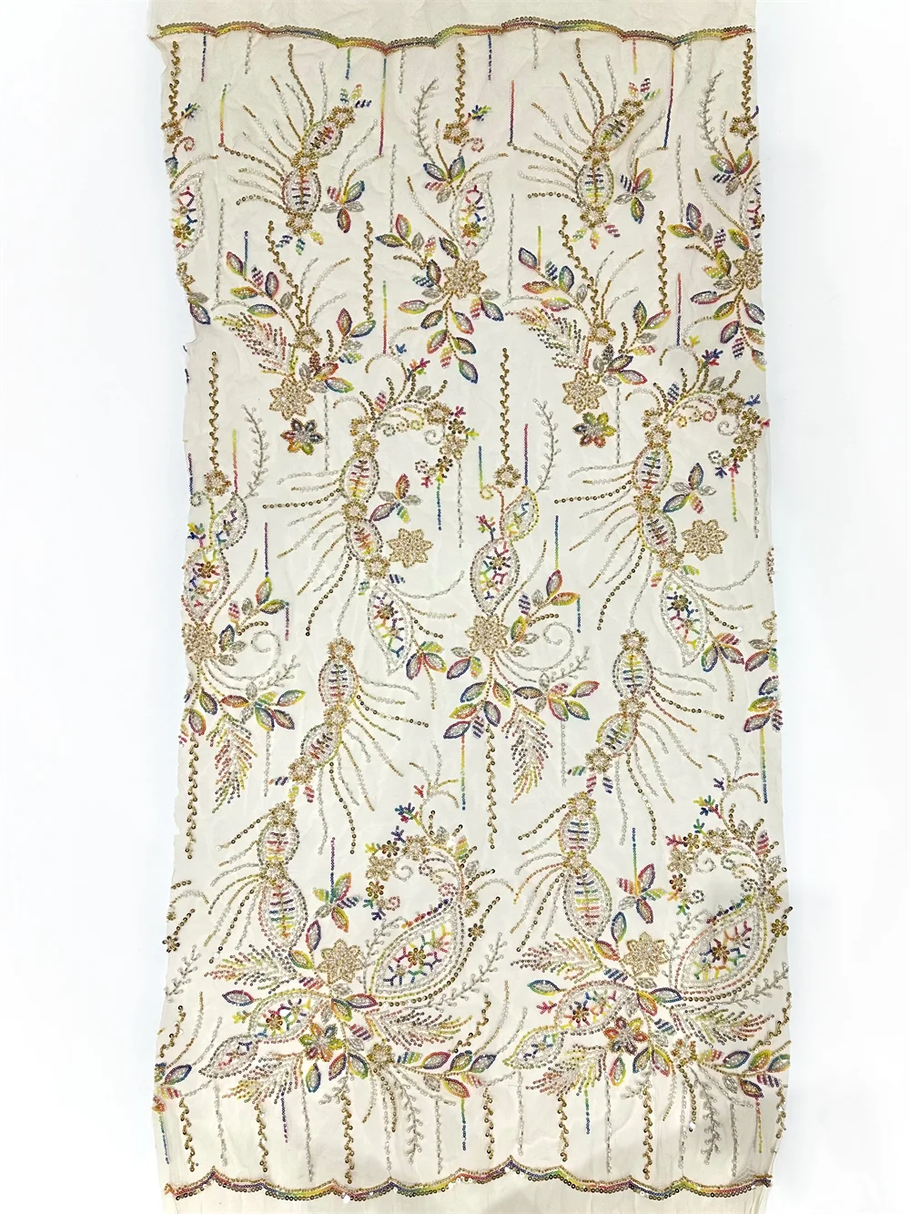 Новейшая африканская сетчатая кружевная ткань 2024 5 ярдов вышитая бисером