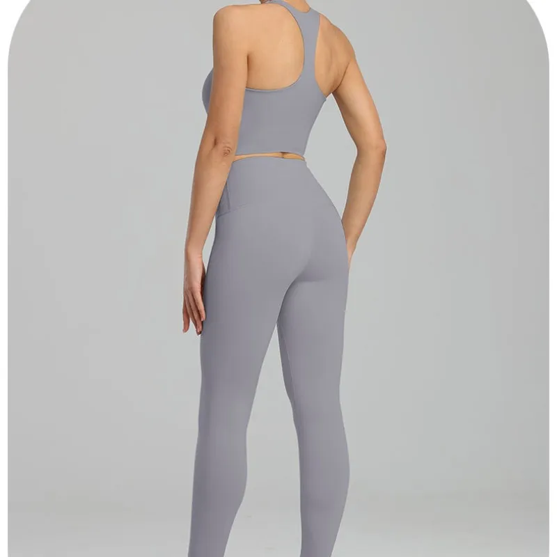 Yoga Fitness Suit Women's Tight Fit Large Dry Yoga Suit Top Set Professional Running Underwear Sportswear Summer Yoga Suit Women