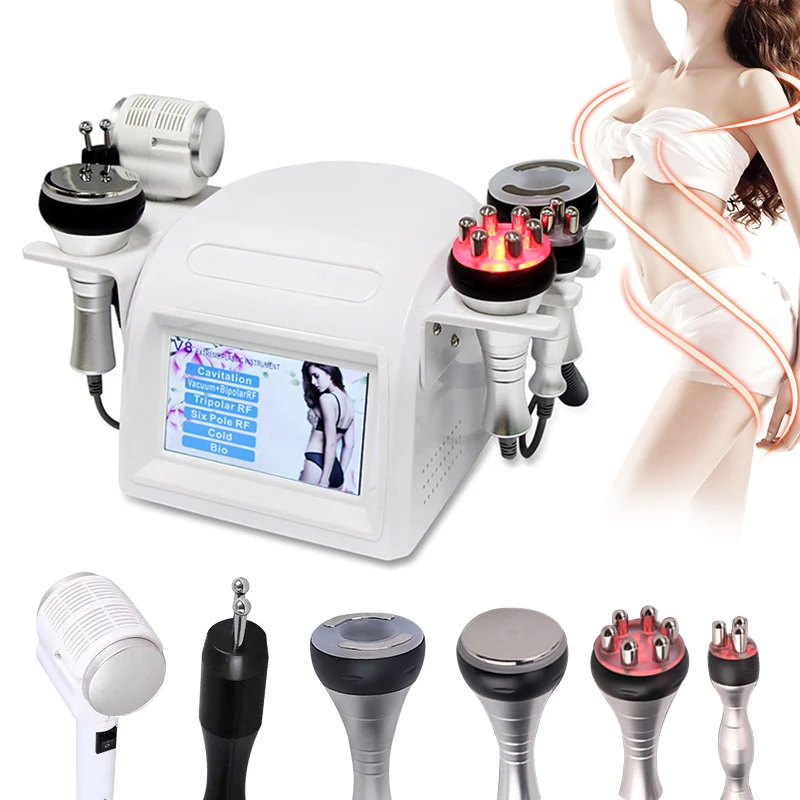 

2023 New 6 in1 40K Ultrasonic Cavitation Vacuum Slimming RF Beauty Device Cold Hot Hammer Skin Tighten Tool Machine With CE