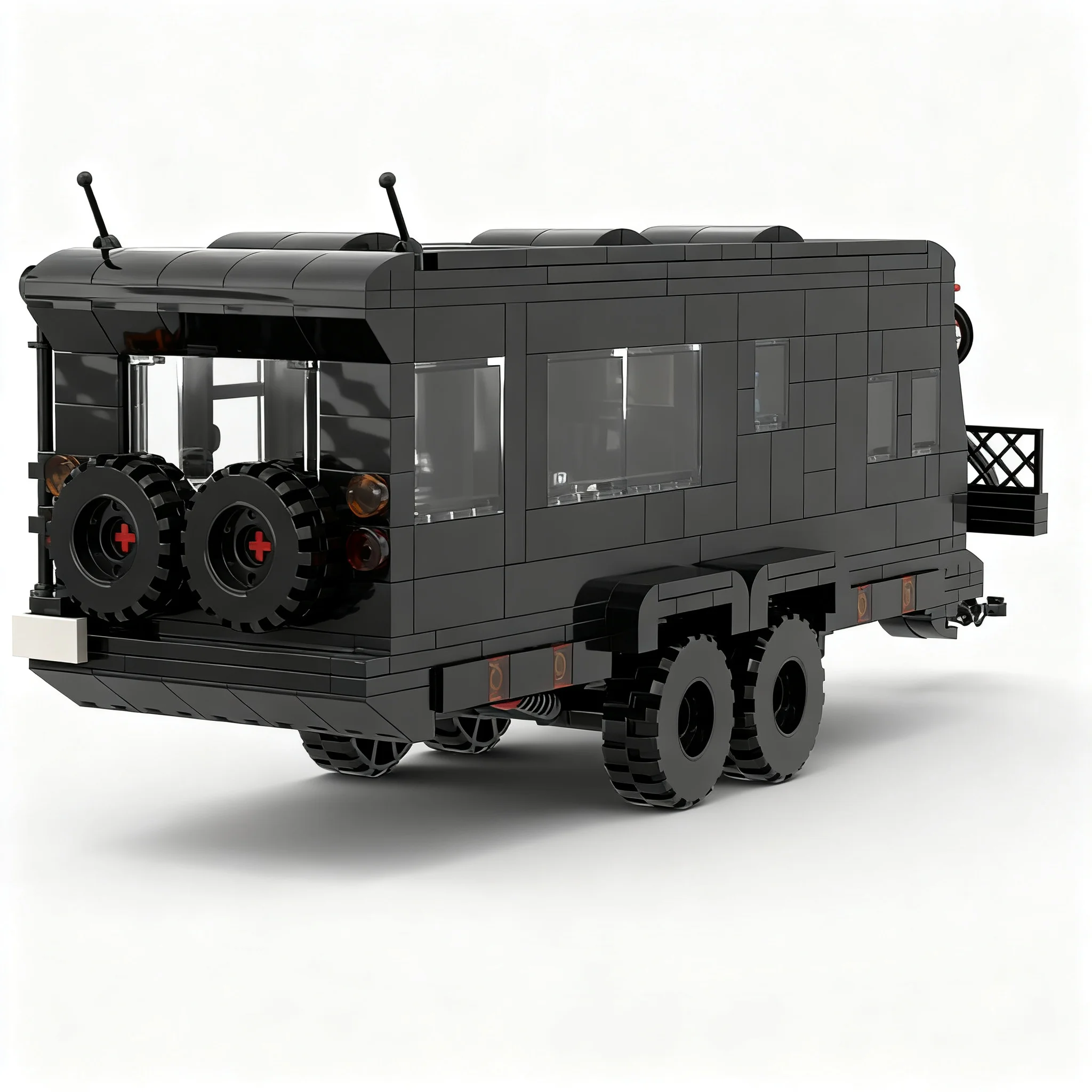 Фото 1115 деталей MOC Revive Caravans Bushtamer MK2 + Dino Motors T-rex Super Duty Facelift City Champions Модель строительных блоков 3D игрушка №4