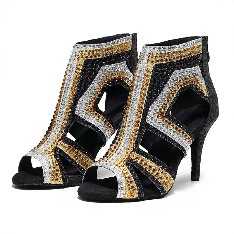 SWDZM Women High Quality Latin Dance Booties Tango Dance Shoes Suede Sole Sasa Dancing sexy high-heeled Jazz Boots Ladies