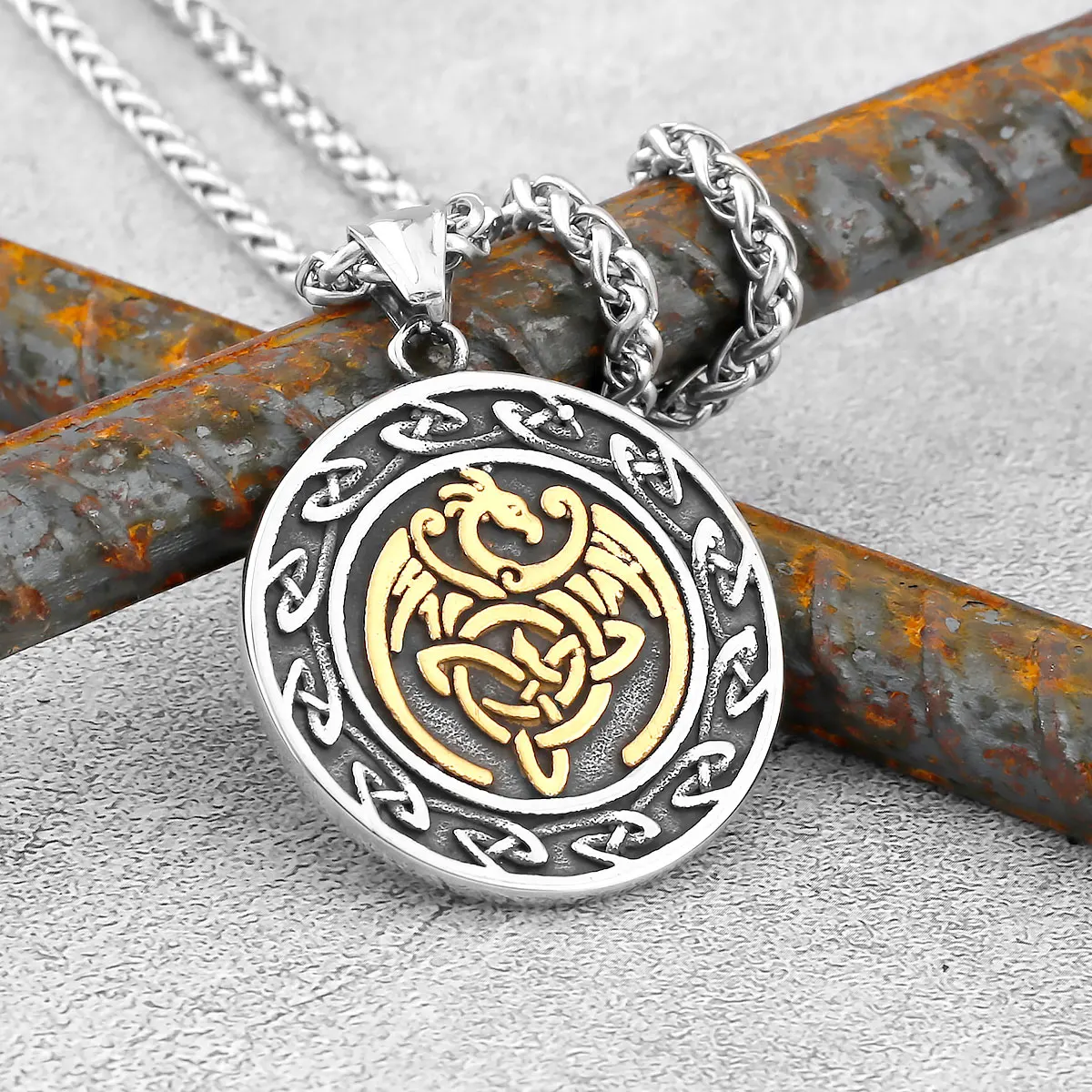 

Мужской винтажный браслет из нержавеющей стали в виде птицы в скандинавском стиле