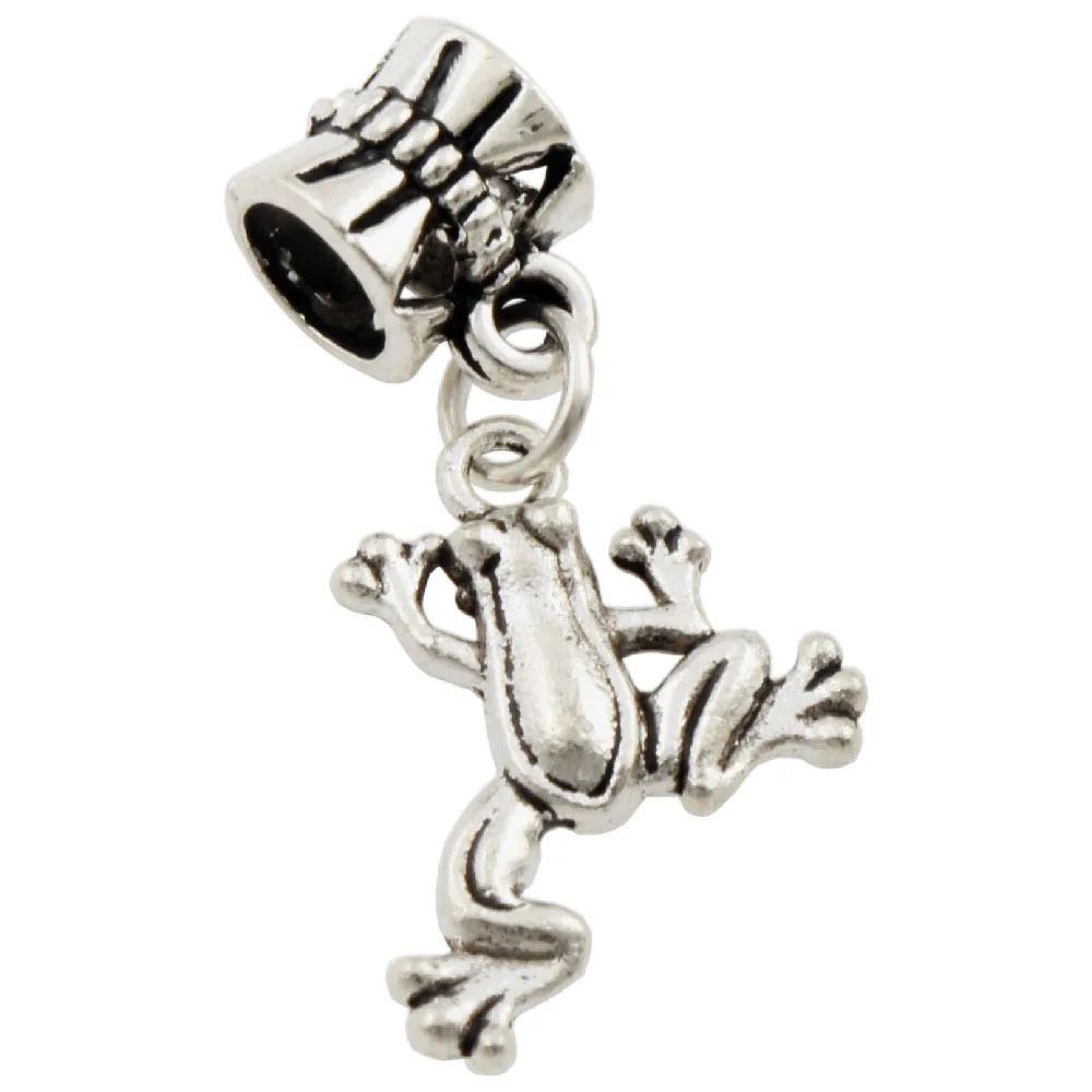 

Frog Charm Beads 30.8x15.6mm 12pcs Zinc Alloy Dangle Fit European Bracelets Jewelry DIY B167