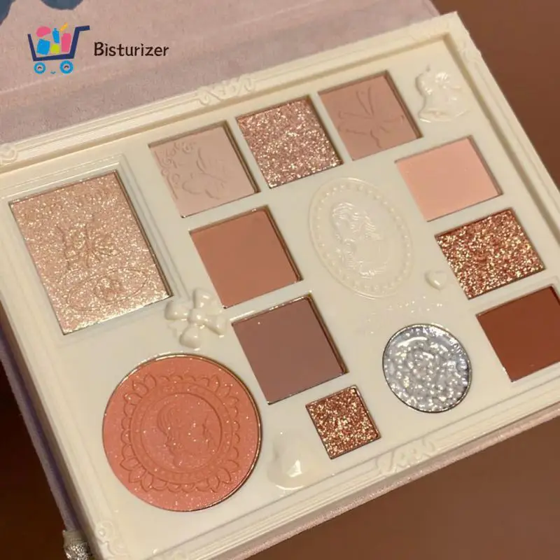 

mugeleen 12 Colors Eyeshadow Palette Pearly Matte Glitter Shiny Makeup Waterproof Lasting Shimmer Pigmented Eye Shadow Cosmetics