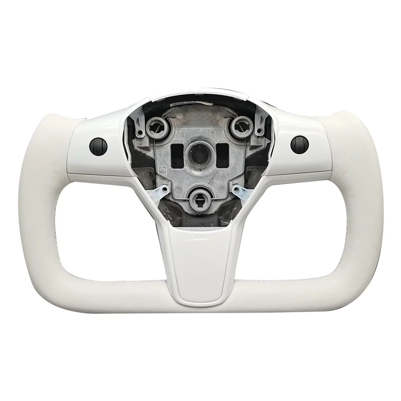 

Yoke Style Steering Wheel with Cover & Button for / Model Y 2017 18 19 20 2021 2022 White with