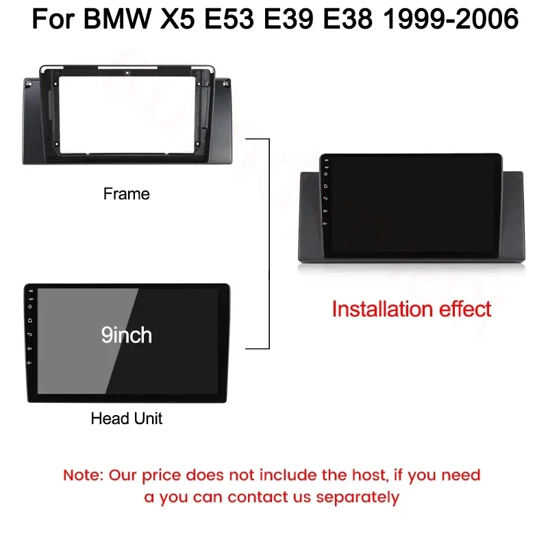 9-дюймовая автомобильная аудиорамка комплект для BMW E38 E39 X5 E53 M5 авто стерео панель