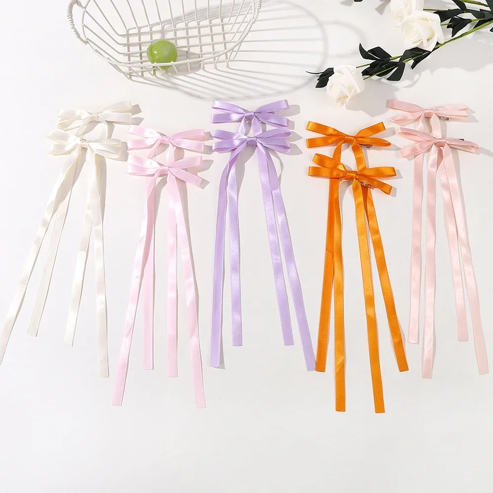 Тканевая заколка для волос с бантом цвет в ассортименте