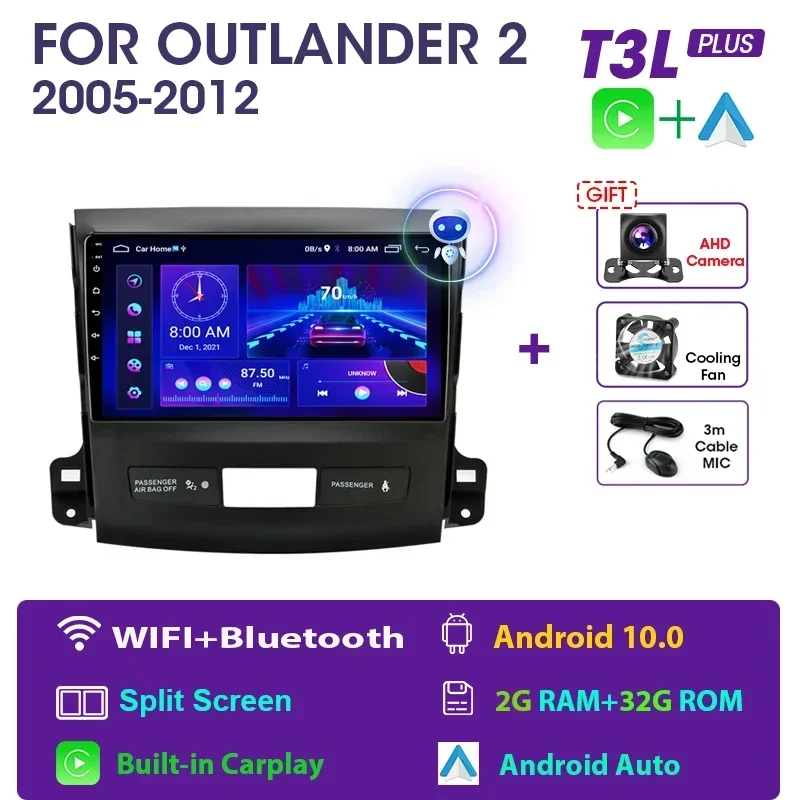 

Мультимедийная магнитола JMCQ, мультимедийная стерео-система на Android 11, с 9 "экраном, GPS, видеоплеером, для Mitsubishi Outlander xl 2, 2005-2012, типоразмер 2DIN