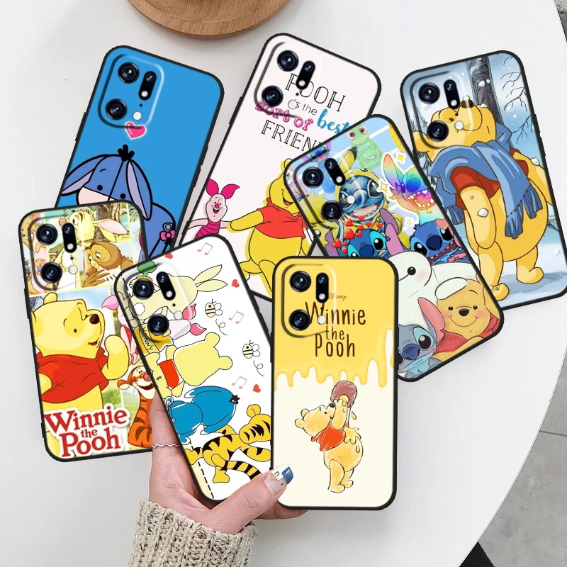 

Disney Winnie Pooh Cartoon For OPPO Find X5 X3 X2 Neo Reno 7 6 5 Lite Pro 4Z 4G 5G Silicone Soft TPU Black Phone Case Cover