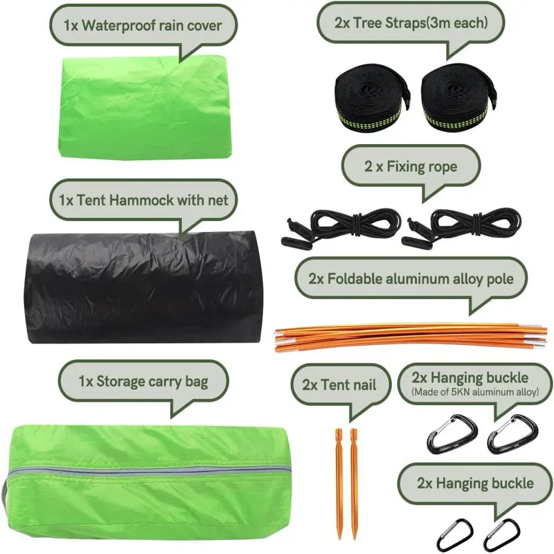 

Comfortable Camping Bed Cot with Stand & Hammock