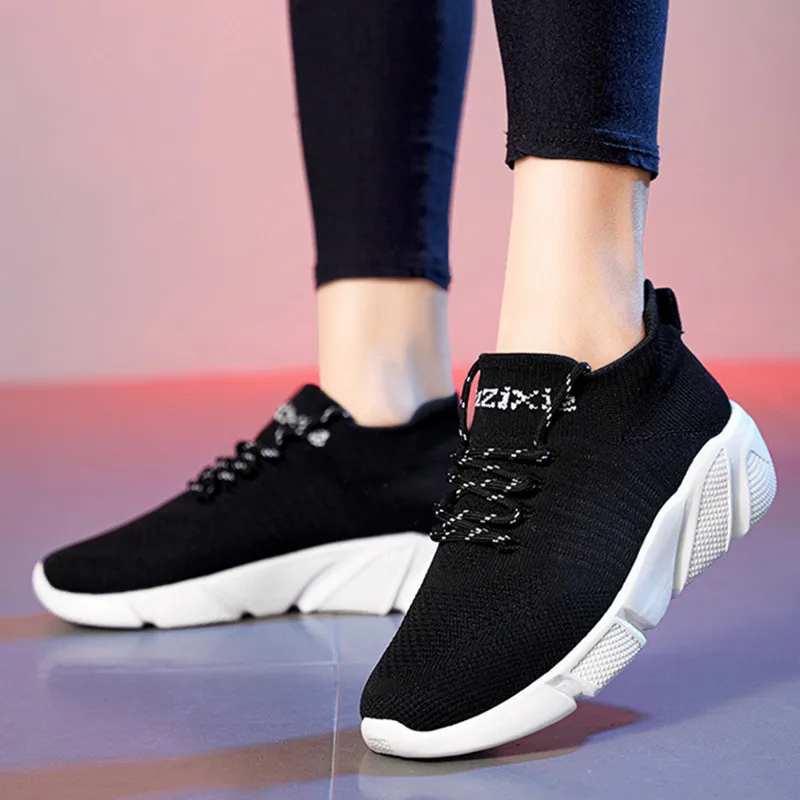 TSTCTB Couple Sneakers Women Vulcanized Shoes Sock Sneakers Men Summer Flat Shoes Women Plus Size 35-47 Light Walking Flat Shoes