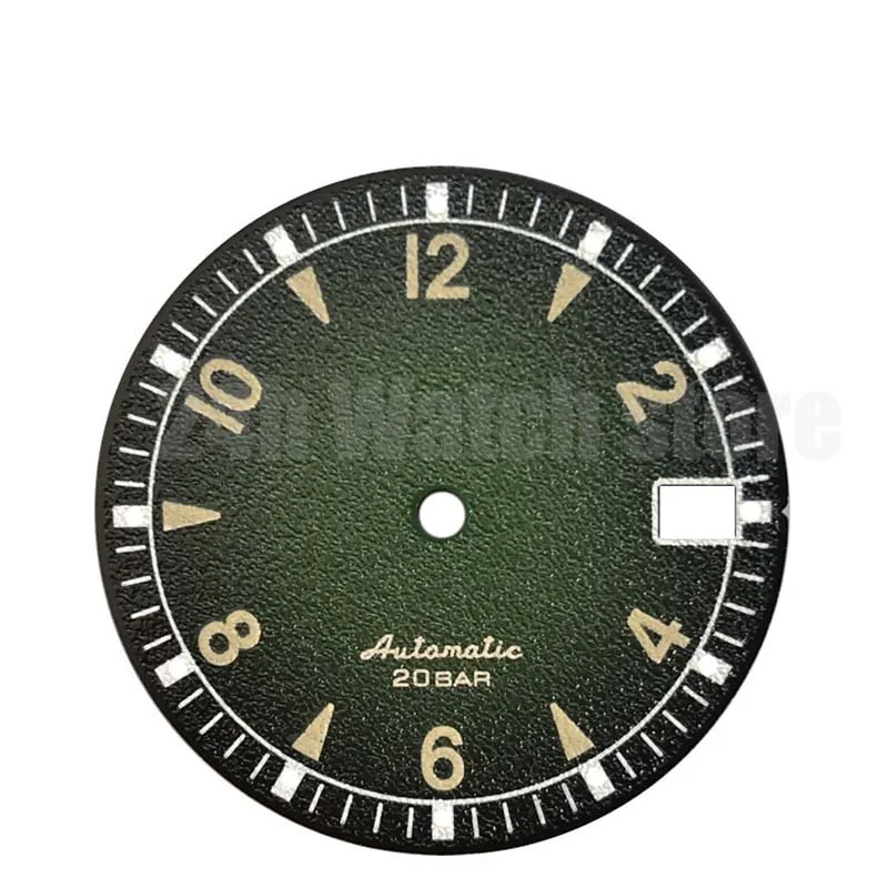 

24 hours-Watch black dial with s logo and GS logo blue lume fit nh35 movement and skx007/skx009 4r36 dial for nh36