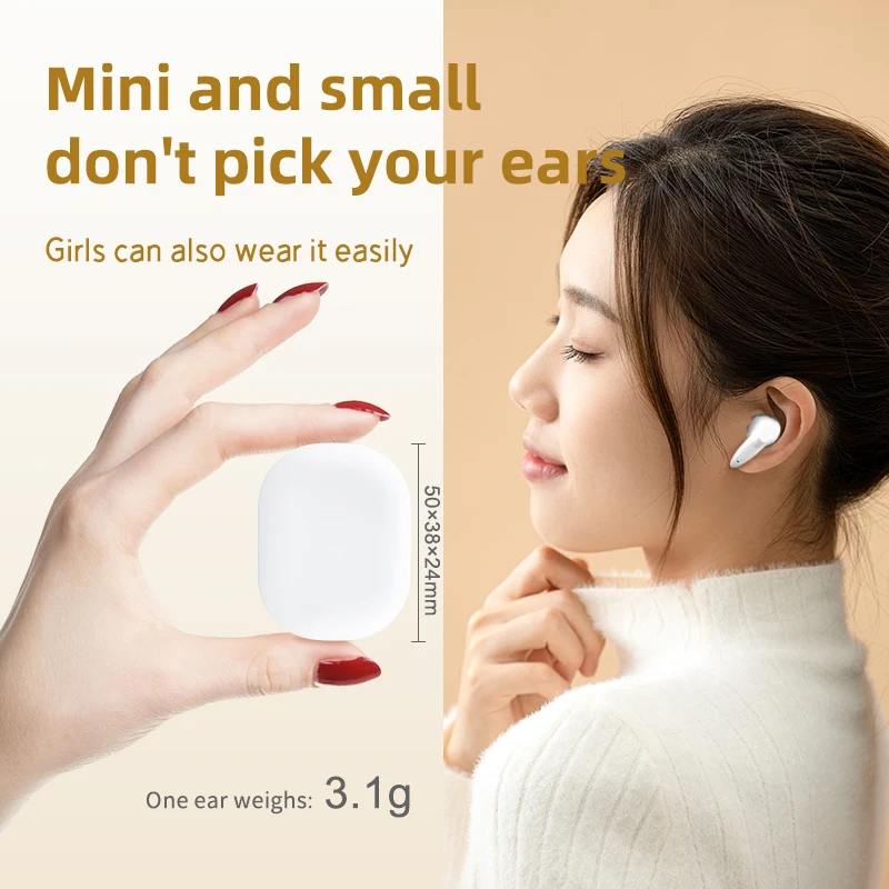 Миниатюрные беспроводные наушники TWS Bluetooth маленькие портативные