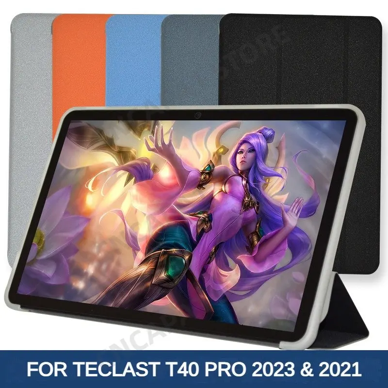 

Tri-Folding Stand Funda For Teclast T40 Pro Case 10.4" Tablet PC Folio PU Cover with Soft TPU Back Shell For Teclast T40 Plus