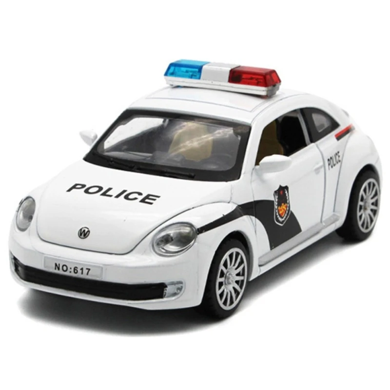 

1:32 Scale Length Diecast Model Beetle Police Cars Toys For Boys As Present With Openable Doors/Pull Back Function/Music