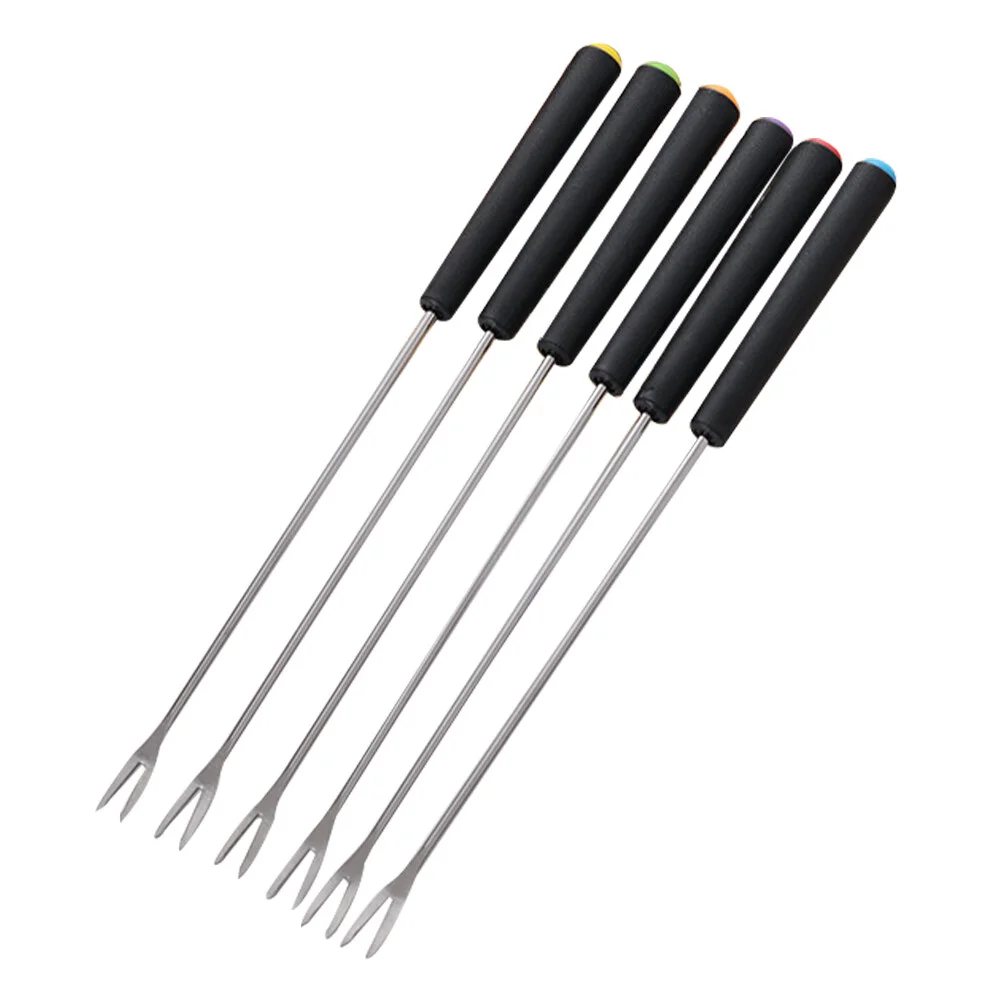 

6 Pcs Cheese Fruit Fork Exquisite Baking Supplies Forks Cake Decorations Barbecue Tool Kitchen Stainless Steel BBQ Tools Candy