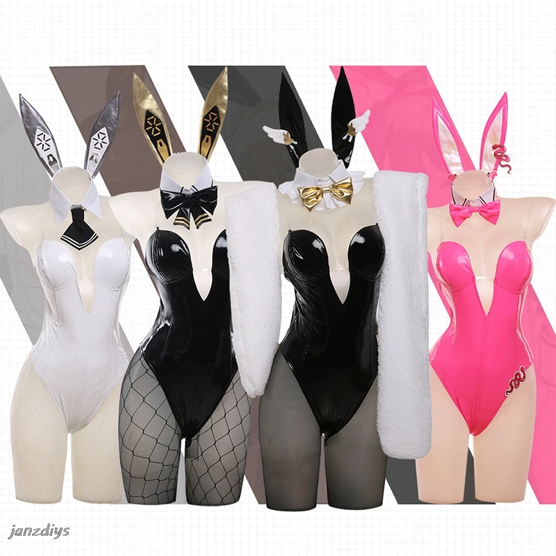 NIKKE The Goddess Of Victory Bunny Girl Blanc Noir Косплей Фантазия Костюм Сексуальная Униформа для