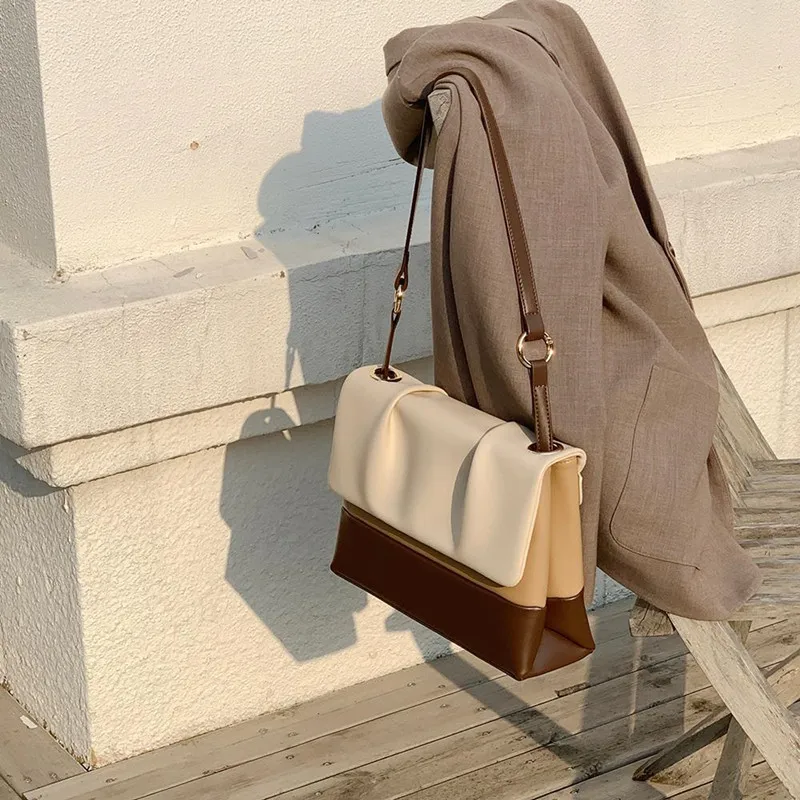 2023 New Fashion Casual Panelled Small Square Bags High Quality Shoulder Messenger Bags Luxury Fashiom Women Purse And Handbags