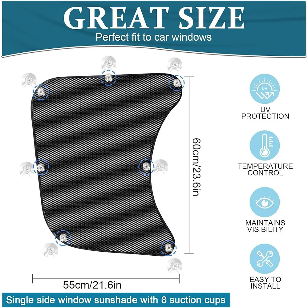 2 шт. солнцезащитный козырек на боковое окно для полугрузовика автофургона Semi Truck