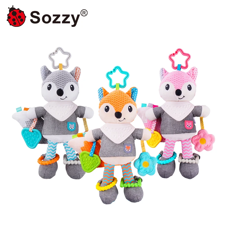 

Мягкие игрушки для новорожденных, успокаивающие лисы, детские игрушки, кукла для вещей, подвесная погремушка, плюшевый Прорезыватель зубов ...