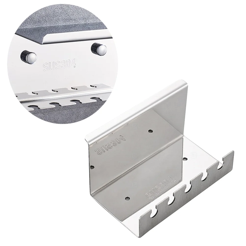 

Bathroom 304 Stainless Steel Holder Wall Mounted Stand Rack Toothpaste Rack for Home Bathroom (Punch - Five-position