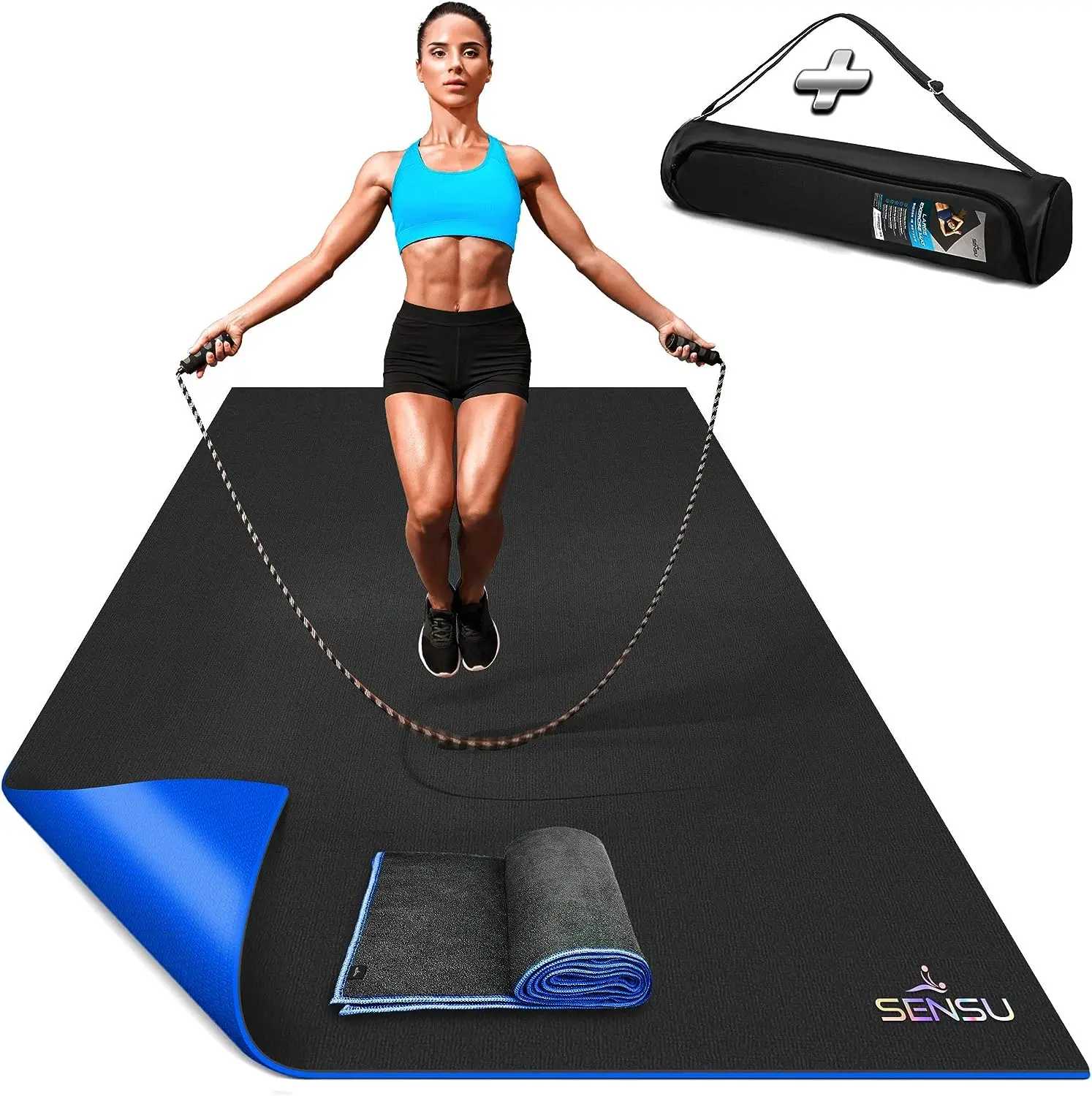 

Large Exercise Mat \u2013 6\u2019 x 4\u2019 x 8.5mm Extra Thick Workout Mats for Home Gym Flooring - Perfect for Jump Rope, Weig