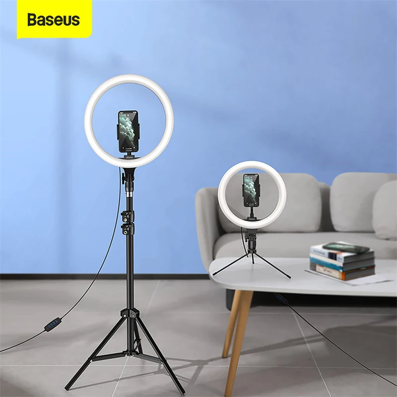 

Baseus LED Ring Light Selfie Ring Lamp With Mobile Holder Stand Tripod Ringlight Lamp For Youtube Tiktok Live Video Streaming