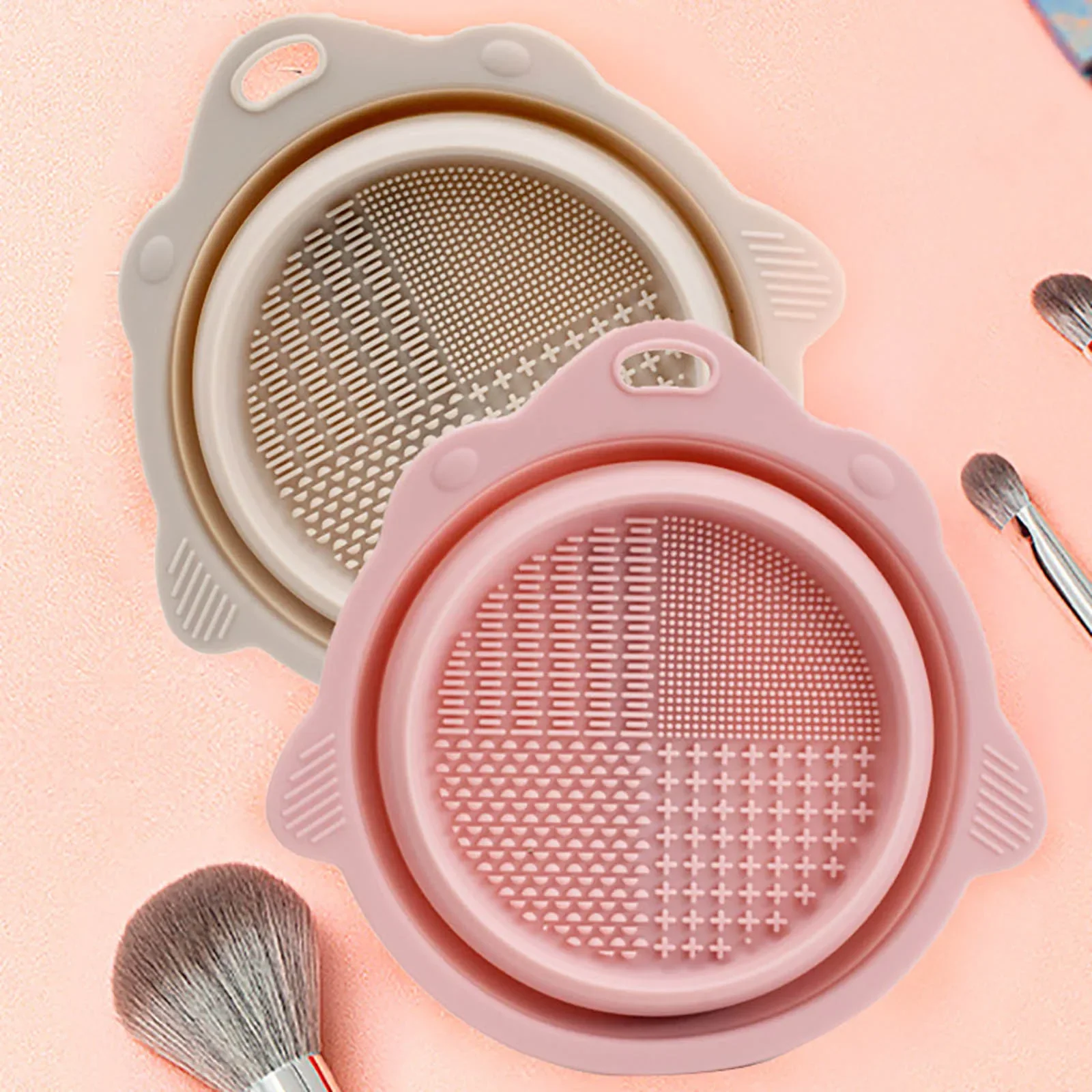 Складная Щетка Для Чистки Макияжа Скруббер Косметическая С Ковриком Подходит