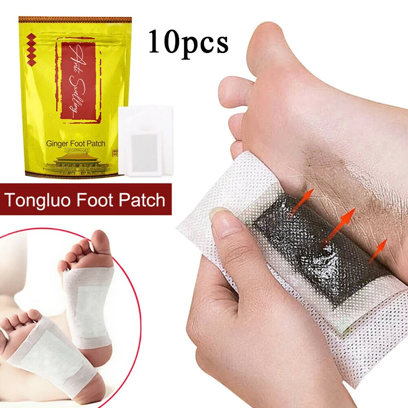

10Pcs Ginger Wormwood Foot Patch Anti-Swelling Detox Pads Relief Stress Pain Revitalizing Improve Sleep Adhesive Sticker Plaster