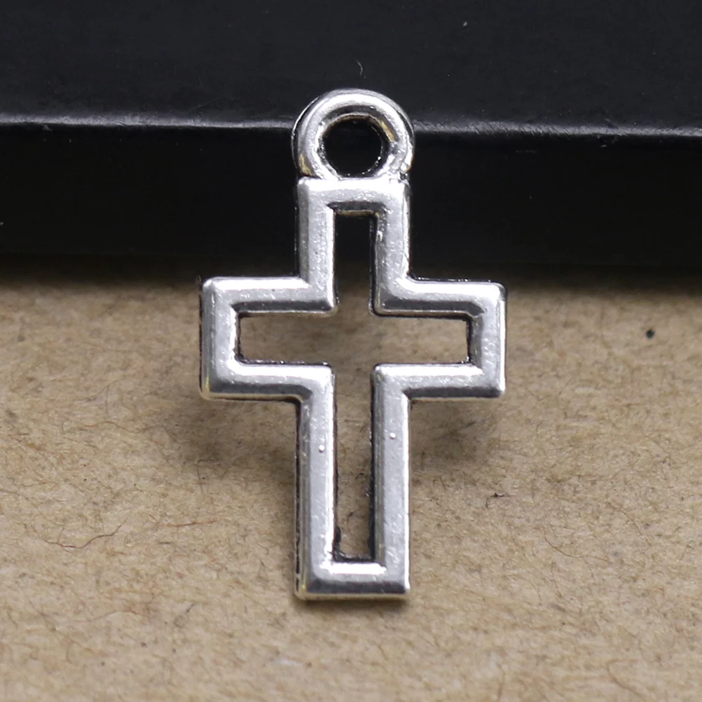 50 Pcs Handmade Necklaces Jewelry Making Pendants Set 1.7*1.1*0.14 DIY Charm Alloy Silver