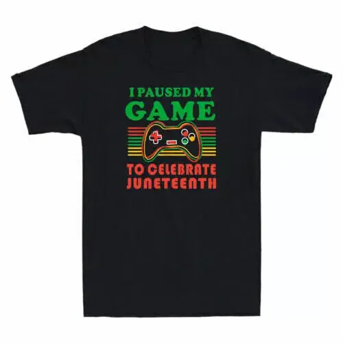 Мужская футболка I Paused My Game To Celebrate Juneteeth подарочная для геймеров Juneteenth