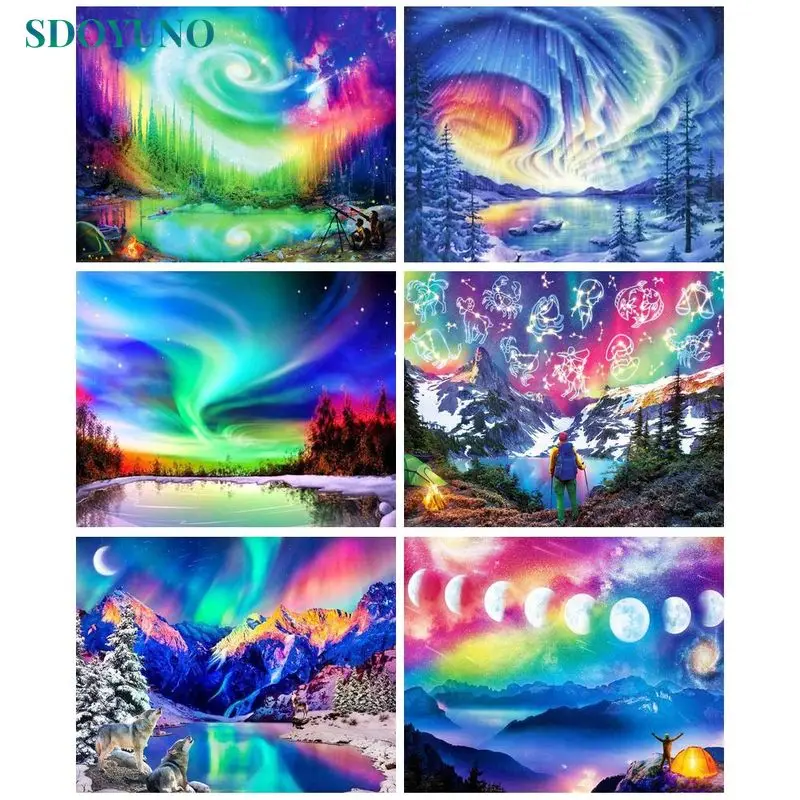 

SDOYUNO 40x50 Painting By Numbers Diy With Frame Handpainted Decorative Paintings Scenery Painting Numbers Gift