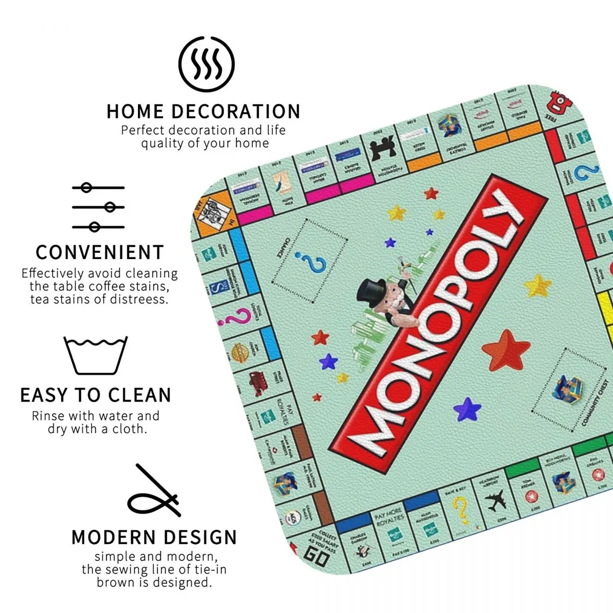 Настольная игра Monopoly классические подставки кухонные салфетки нескользящие