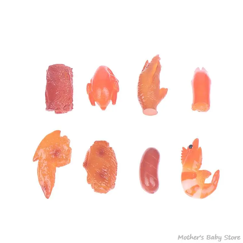 

1PC 1:12 Dollhouse Simulation Food Model Toy DIY Decorative Accessories Resin Chicken Wings Ham Roast Duck Fried Foods Dollhouse