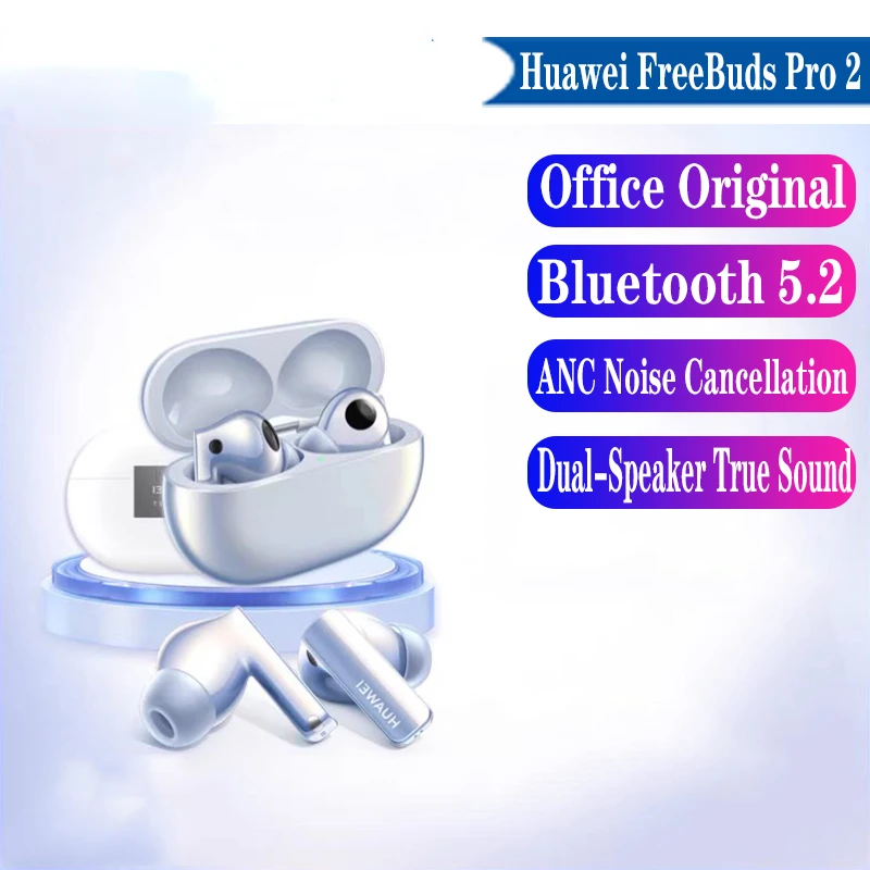 

Оригинальные официальные беспроводные наушники Huawei FreeBuds Pro 2 с Bluetooth 5,2, двойной динамик, интеллектуальные наушники True Sound ANC 2,0