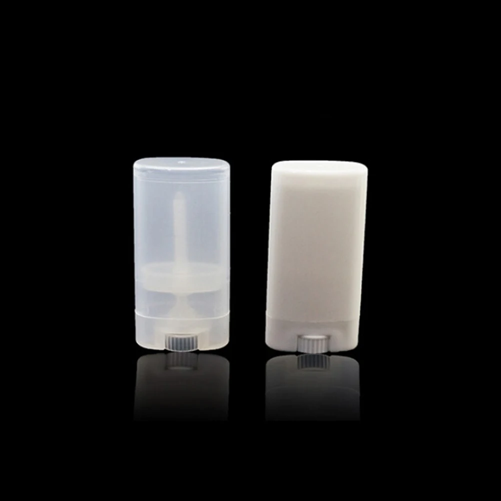 

Fashion Cool Lip Tubes Plastic Empty Oval Lip Balm Tubes Deodorant Containers Clear White Refillable Bottles 1PCS