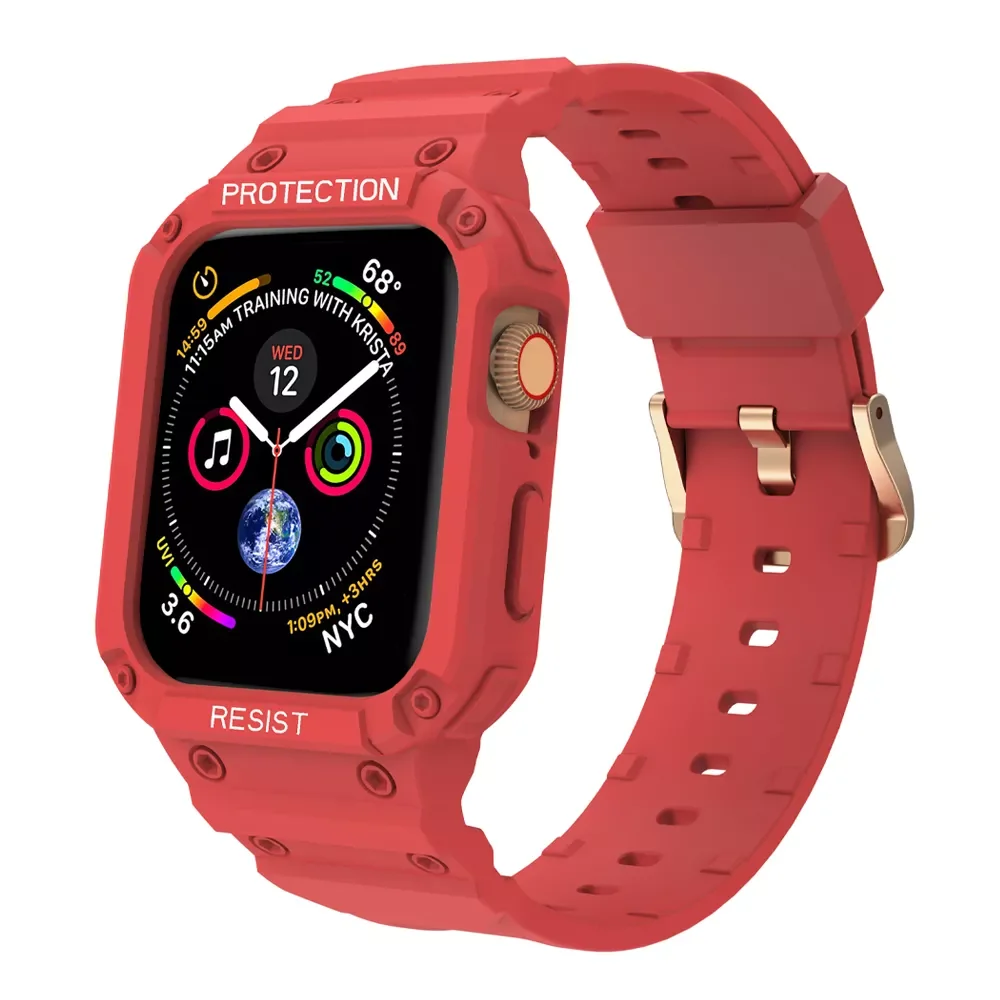 Breathable Sport Strap For Apple Watch Band 7 6 SE 5 4 3 44mm 40mm Silicone Belt Bracelet For iWatch Series 41mm 45mm 38mm 42mm