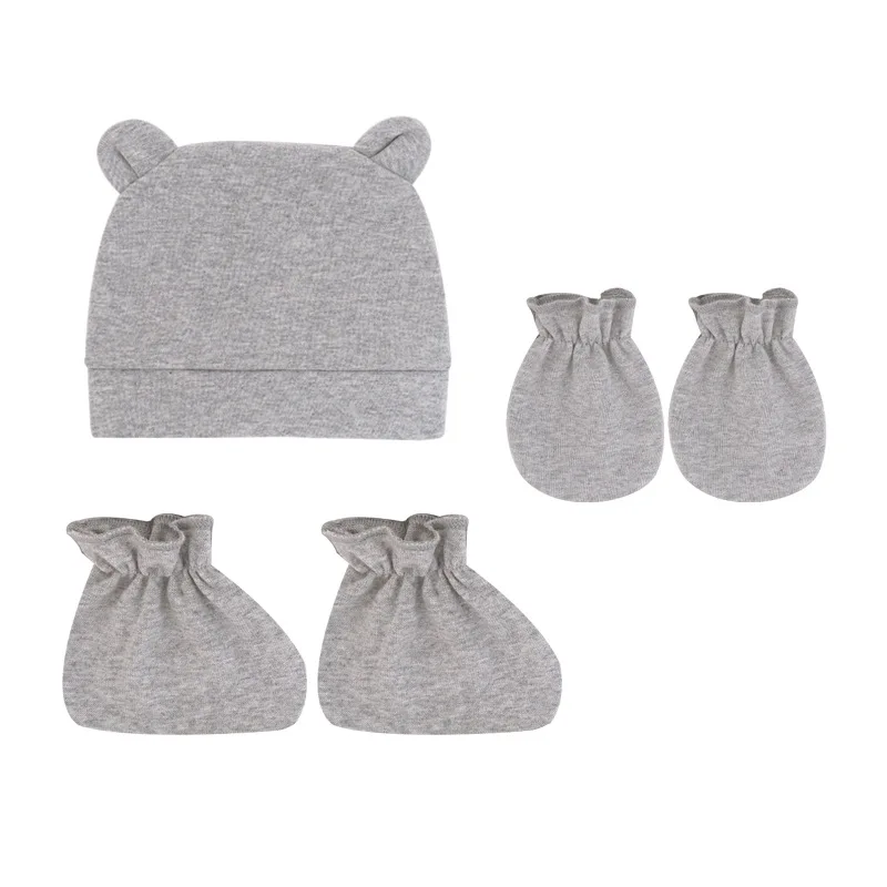 

5pcs/set baby Hat Gloves Socks Cotton Soft Headwear Infant Nightcap Boy&Girl Fall Casual Photography Props
