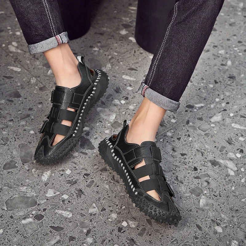 Summer Fashion Outdoor Casual Walking Shoes Men's Golf Comfort Slip-resistant Sports Shoes Classic Black Grey Men's Golf Shoes