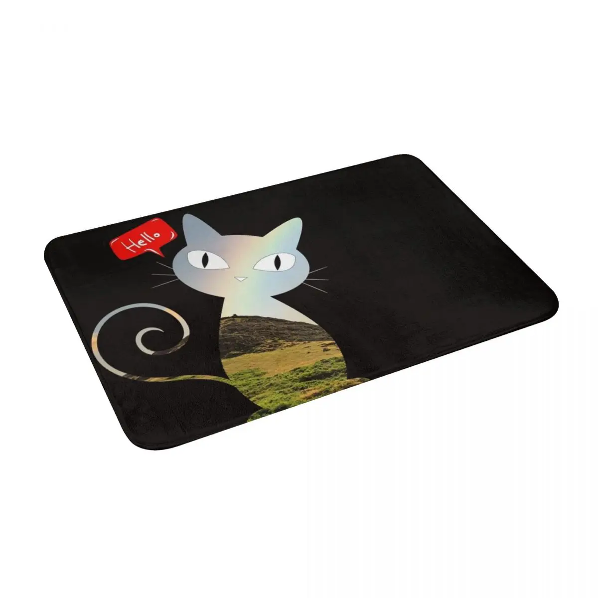 Кот говорит что привет фотообои милый декоративный ковер для входа в гостиную