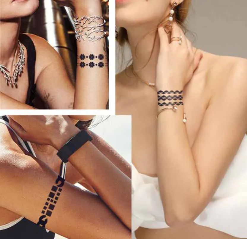 Водостойкая временная татуировка искусственная хна полые фототатуировка шаблон