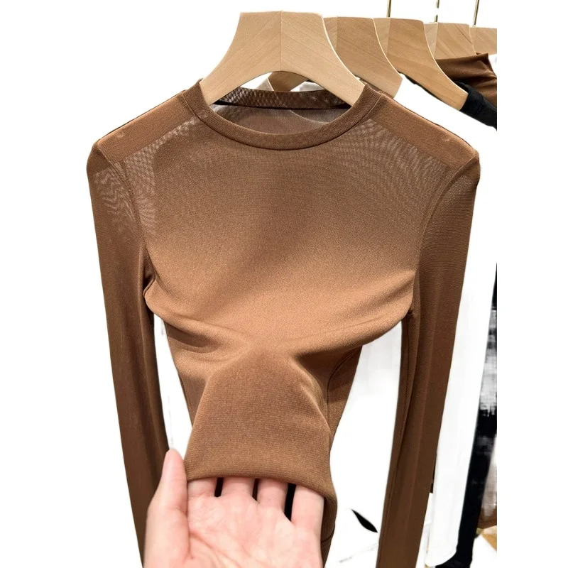 

Summer undershirt, women's crewneck thin lace top