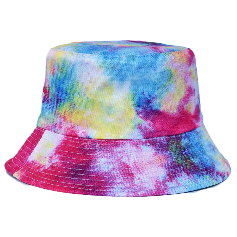 

Summer Tie Dye Travel Bucket Hat Men Women Two Side Fashion Hip Hop Fisherman Hat Bob Boys Girl Street Outdoor Beach Hat Panama