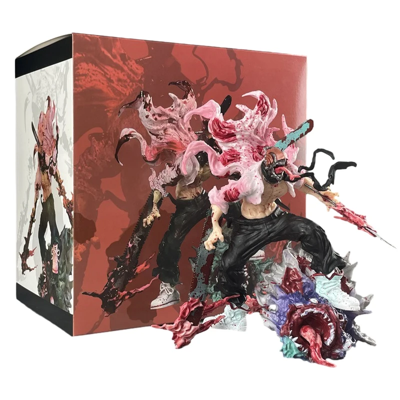 

16cm Anime Chainsaw Man Figure Denji Demon Hunter Rage VS Bat Monster Action Figure PVC Model Doll Classic Ornament Toys Gifts